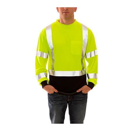 Tingley High Visibility T-Shirt, Class 3, Type R, Polyester, Lime, LG S75622.LG